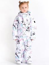 15K Waterpoof Windproof Colorful Vibrant Lines Kids One Piece Snowboard Suit Ski Suit